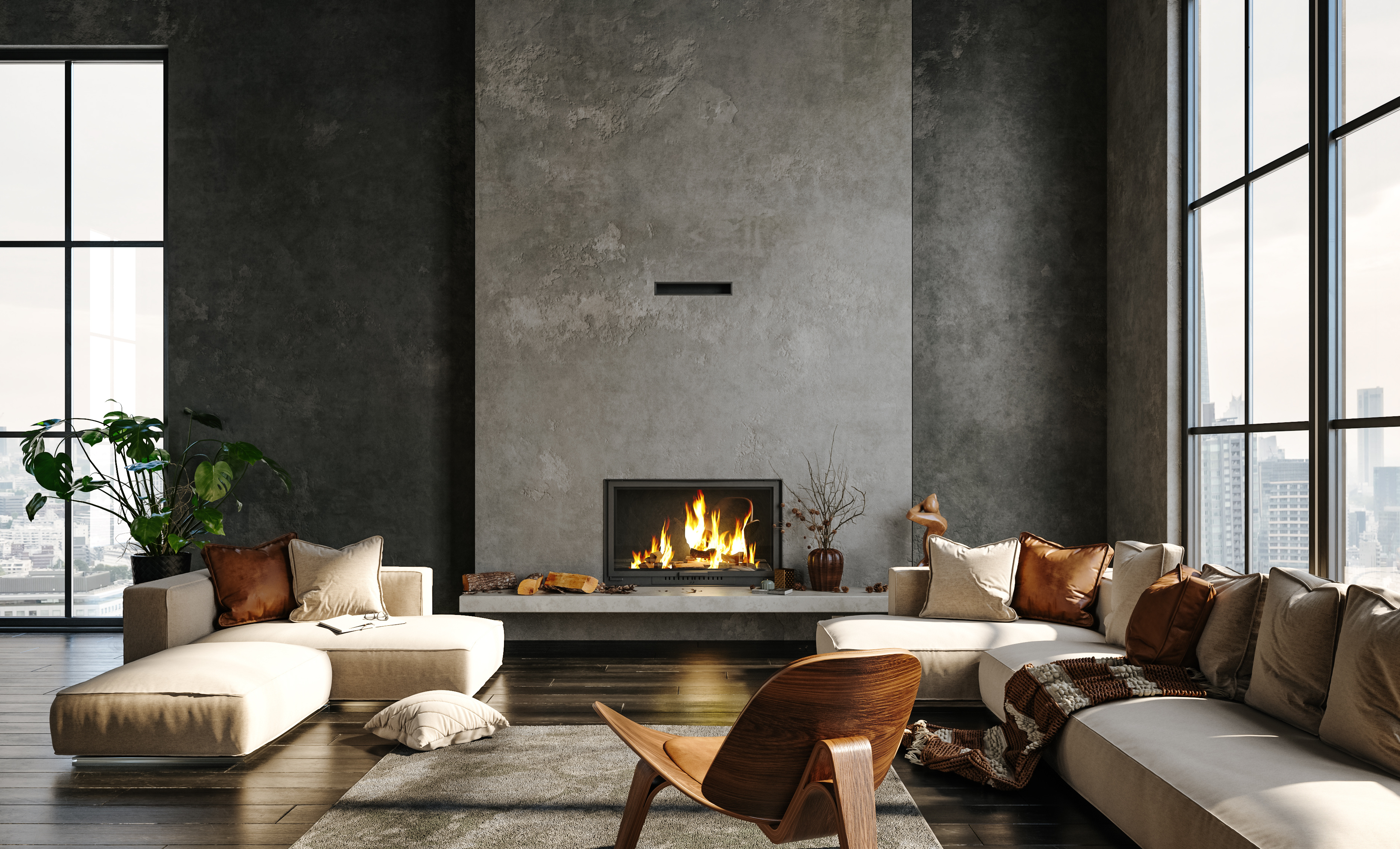 Beautifully staged vacation rental living room